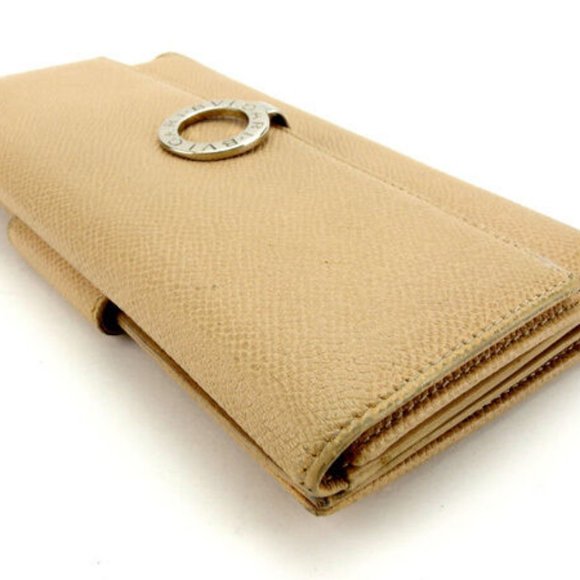 Bvlgari Wallet Purse Long Wallet Beige Silver Woman Authentic Used - Picture 4 of 6